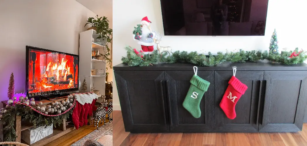 How to Hang Stocking on TV Stand