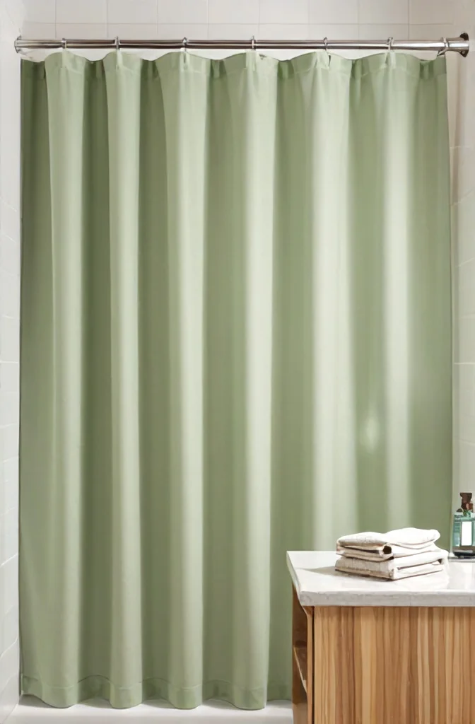 3. Green Shower Curtains