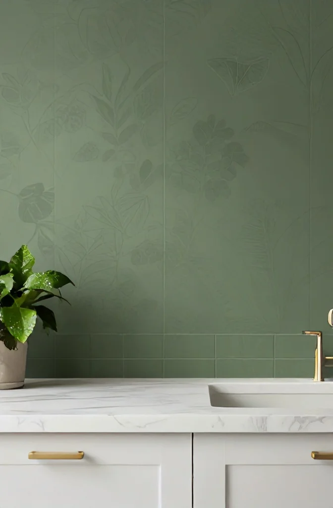 17. Greenery-Inspired Wallpaper