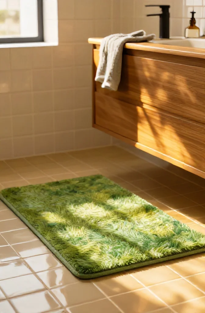 26. Green Bathroom Rugs