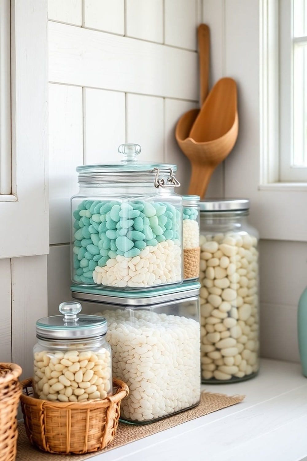 Stackable Clear Canisters for Bulk Items