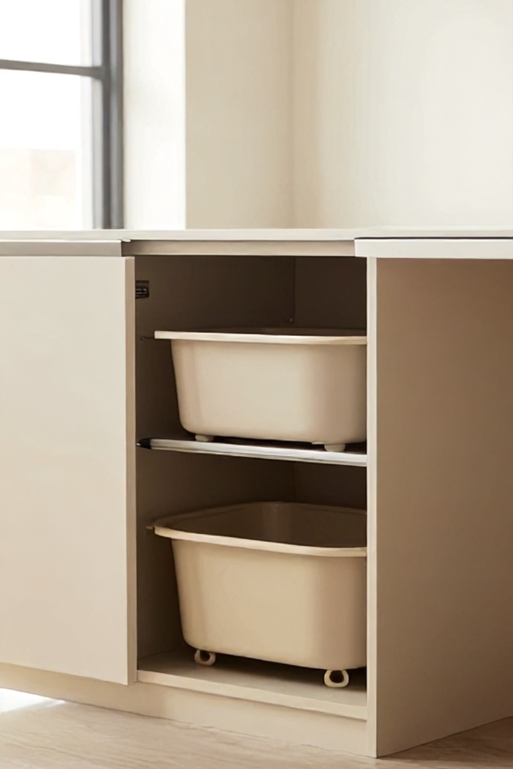 Sliding Pot Rack Inside a Cabinet Door