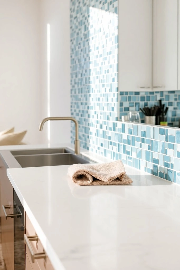 7. Glass Tile Backsplashes